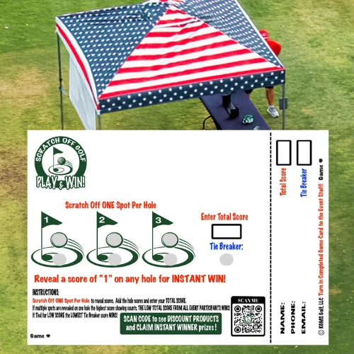Scratch-off golf fundraising game for charity events