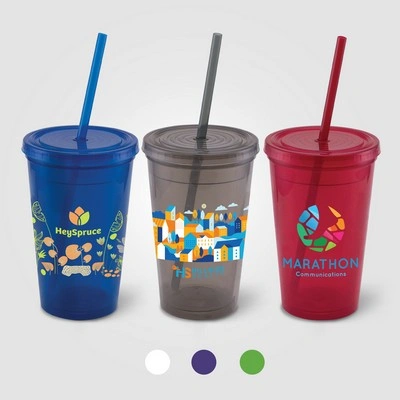 Custom QPIC tumbler with full-color direct imprint and glossy finish
